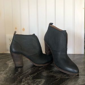 Black Leather Lucky Brand Booties